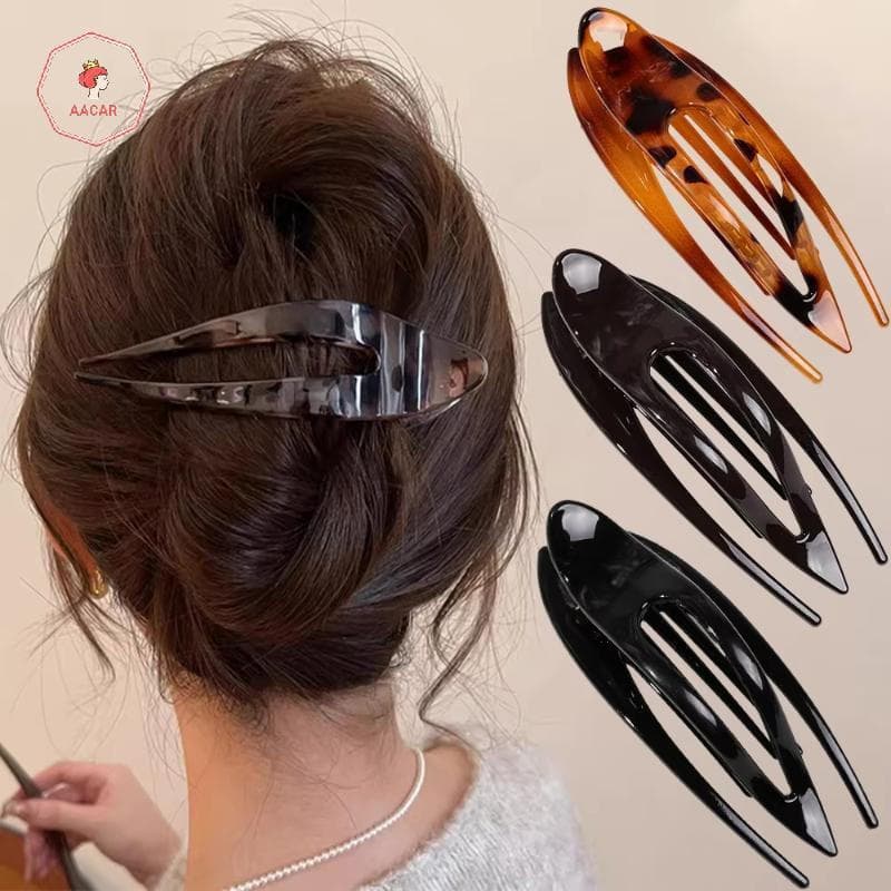 AACAR 1 Pçs Moda Acrílico Hairpin Dubill Garra De Cabelo Caranguejo Barrette Grampo Para Mulheres Rabo De Cavalo Hairgri