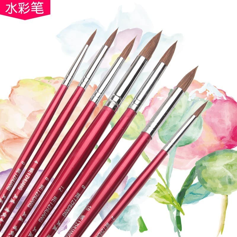 Weizhuang caneta aquarela de cabelo de lobo, caneta única profissional para pintura de arte, pincel pontiagudo, caneta a