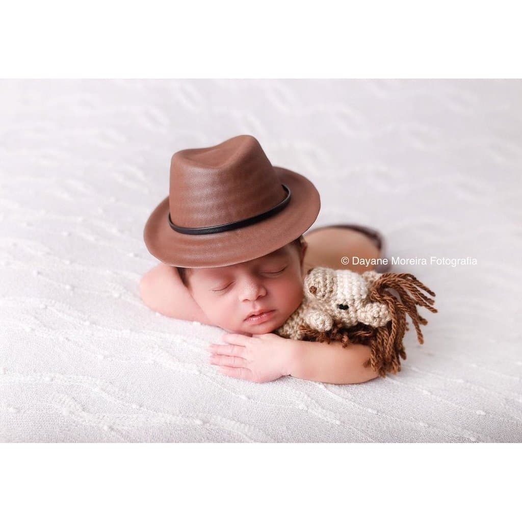 Chapéu Cowboy Newborn para Fotografia - Várias Cores - Ensaio Fotográfico - Estúdio - Photo Props