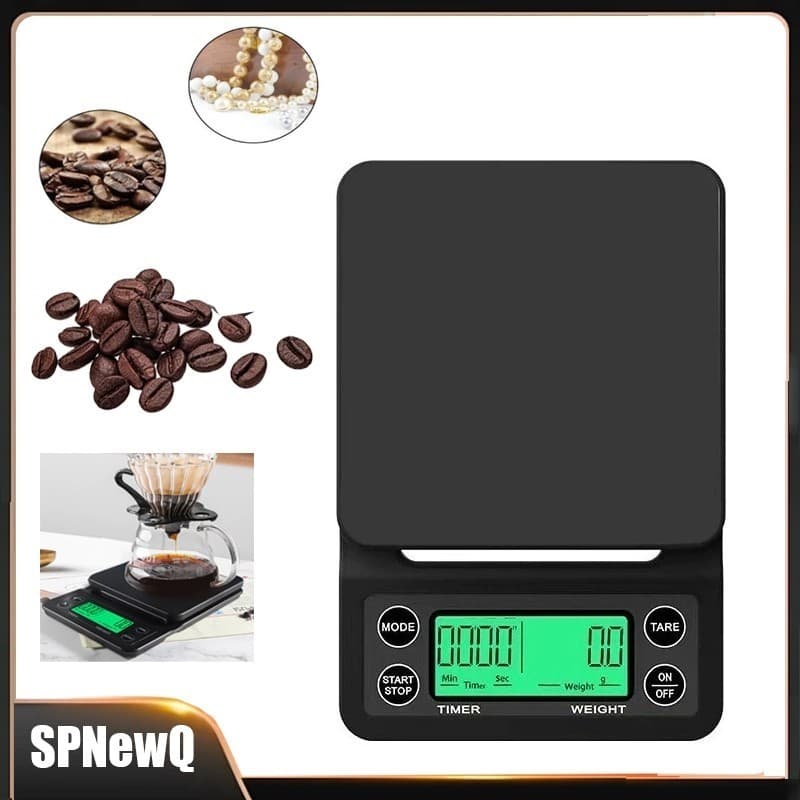 Balança Digital Café 5kg 0.1g Com Cronômetro Para Barista Com 2 Pilhas Pronta Entrega Alta