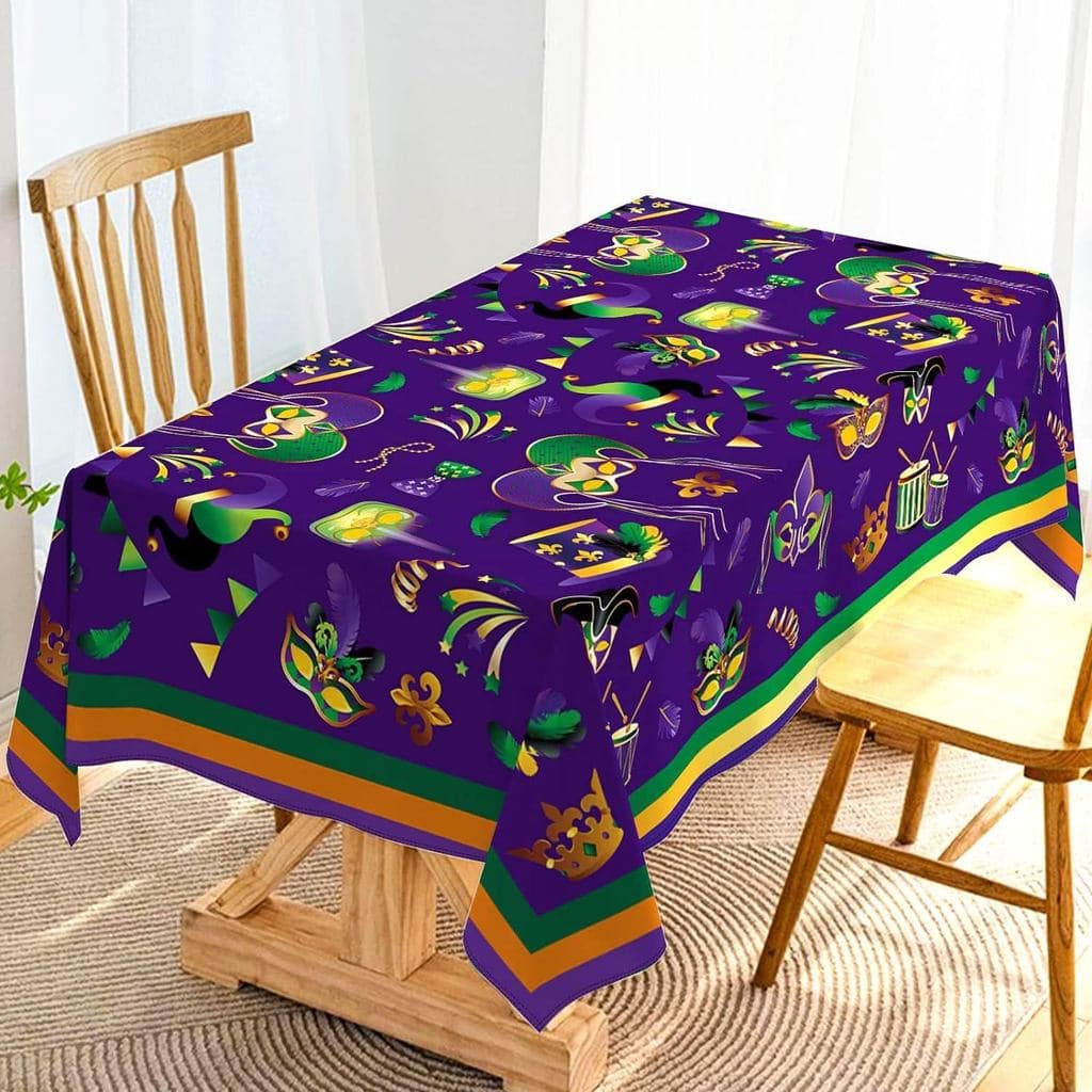 Toalha de Mesa Hafangry para Carnaval de Mardi Gras, Decoração de Festa de Máscaras, Máscara de Nova Orleans, Capa Retan