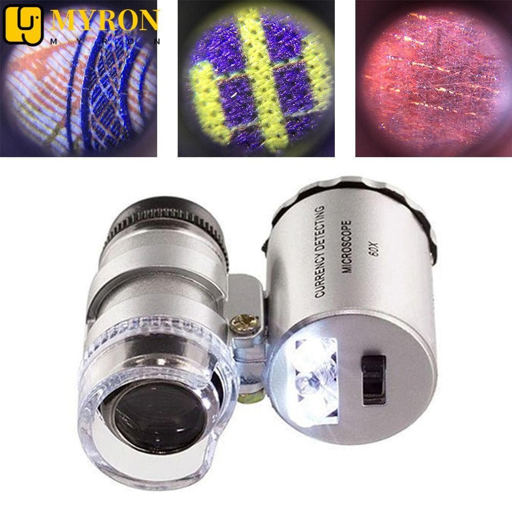 MYRON1 Lupa Profissional Mini Microscópio Iluminado Portátil De Bolso