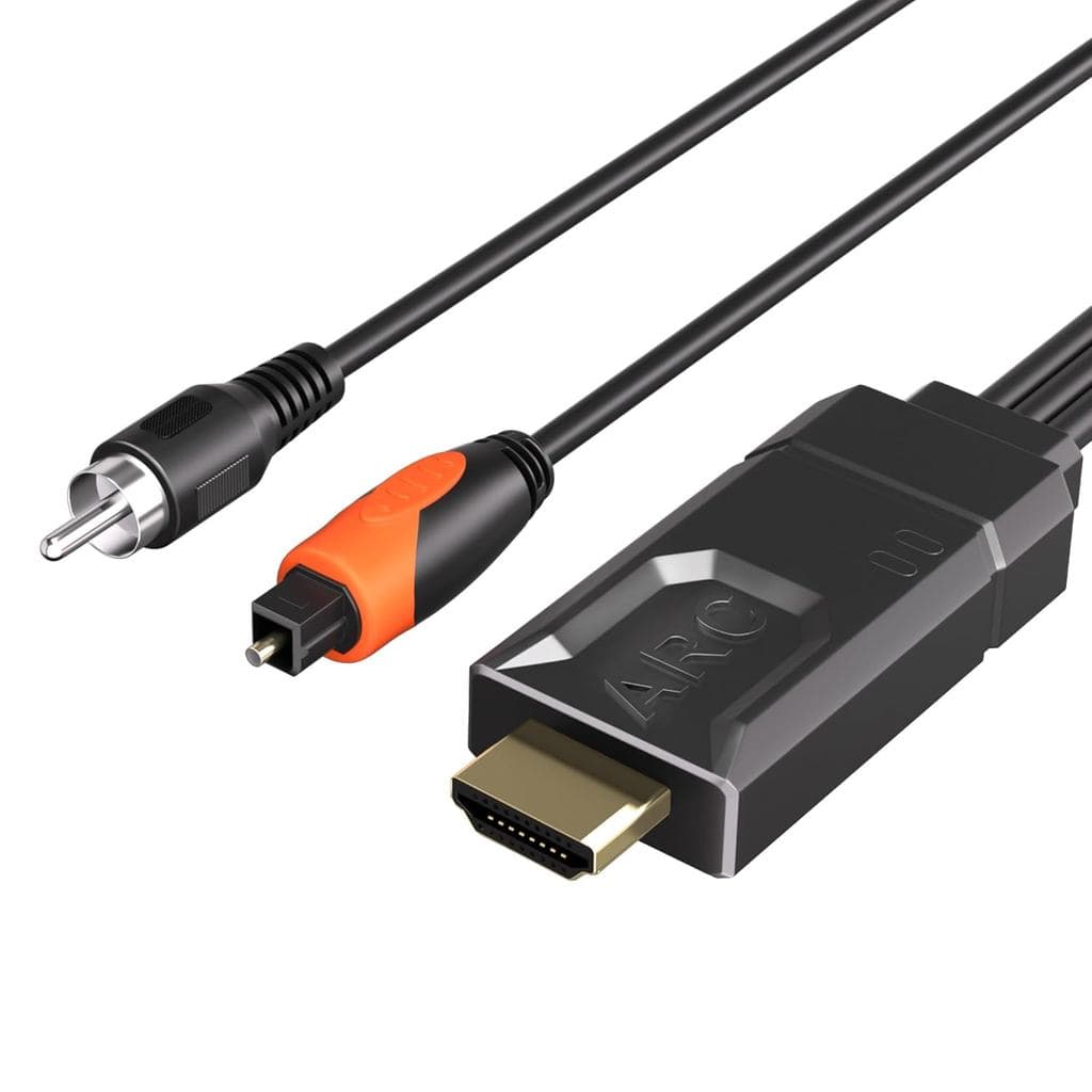 Conversor de Áudio Coaxial e Óptico SPDIF de 192KHz eARC/ARC para TV, Cabo Extrator de Áudio Óptico e ARC, Controle de V