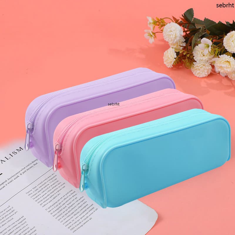 Estojo De Silicone Para Lápis , Grande Capacidade , Bolsa De Papelaria , Gradiente , Menina , Coração , Fresco , Fofo ,