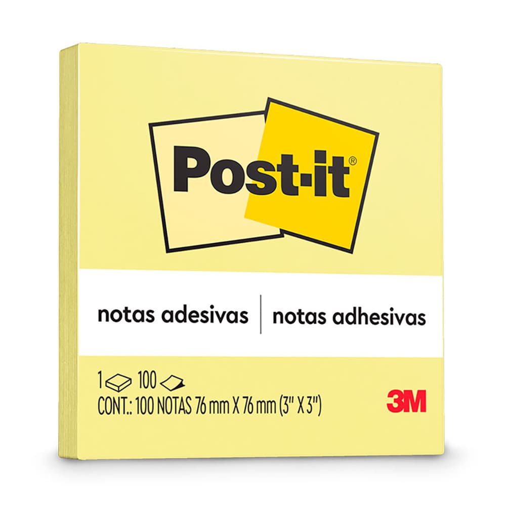 Bloco de notas super adesivas Post-it Amarelo 76x76mm 100 folhas 3M