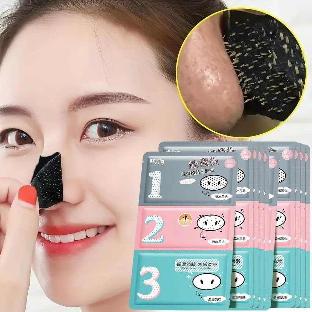 Remover remendo de nariz de porco de cabeça preta trilogia encolher poros limpeza profunda Acne de cabeça branca fechada