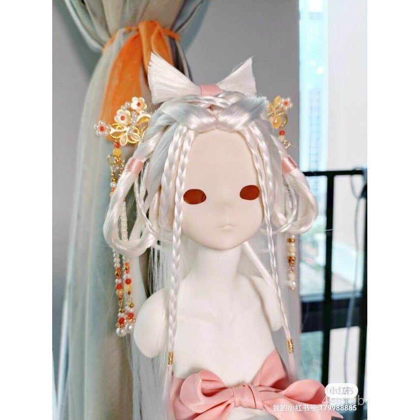 [Em produção] Peruca de penteado Hanfu em escala 1/4 e 1/3 para BJD