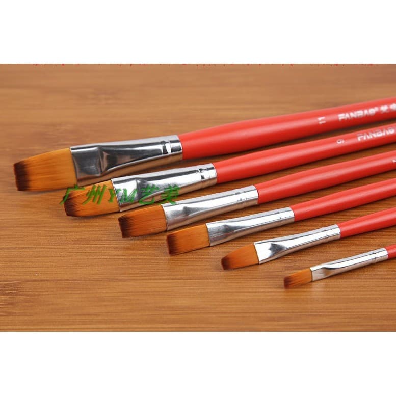 Pincel de aquarela de Nylon para pintura, giz de água, pintura a óleo, pincel acrílico, caneta aquarela, pincel plano, p