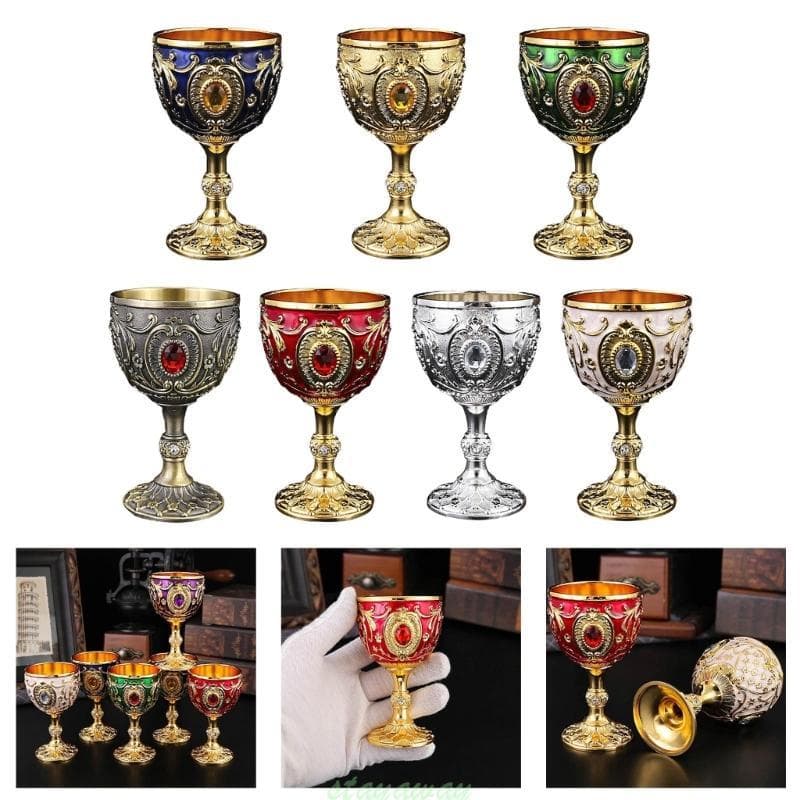 SRA 100ml Design Retro Copo Metal Durável 100ml Taça Vinho Liga Adequada Para E Decorações