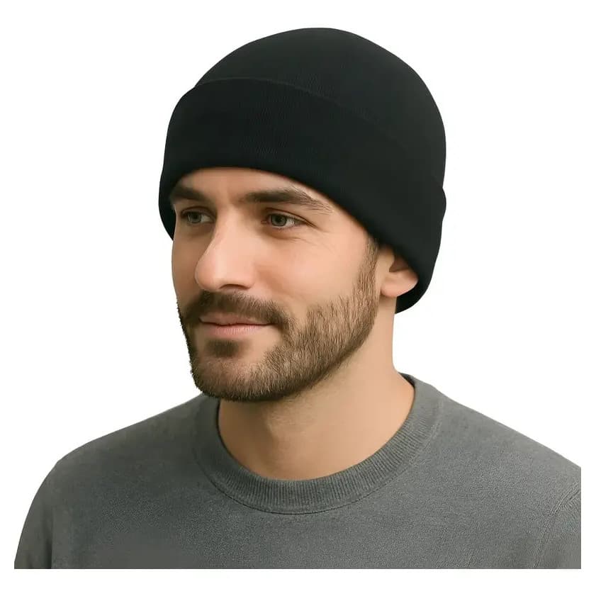 Gorro Touca Look Casual Inverno Preta Adulto Unissex Frio
