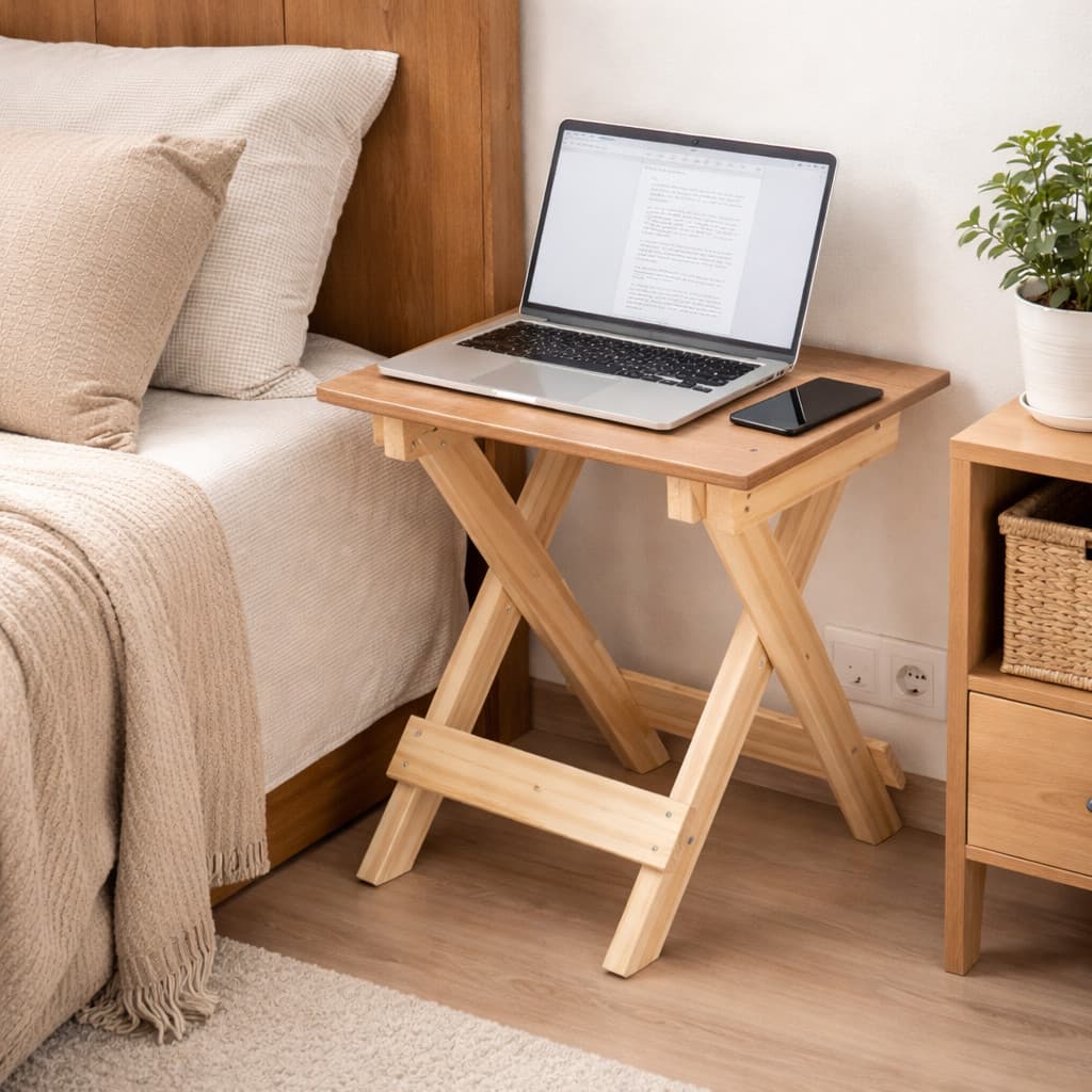 Banquinho Dobrável de Madeira MDF – Compacto, Resistente e Multiuso