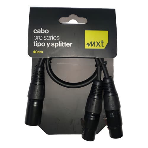 Cabo Splitter Y XLR Macho x 2 Dual XLR Fêmea Profissional 1 Metro