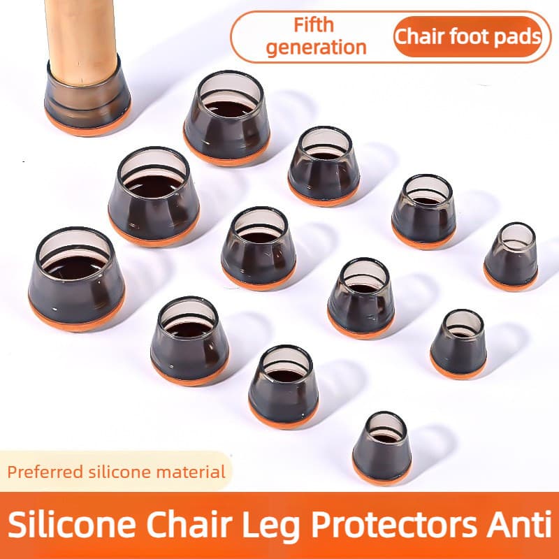 Protetores De Perna De Cadeira De Silicone Antiderrapante Redução De Ruído Pés De Móveis Cobre Proteção De Piso