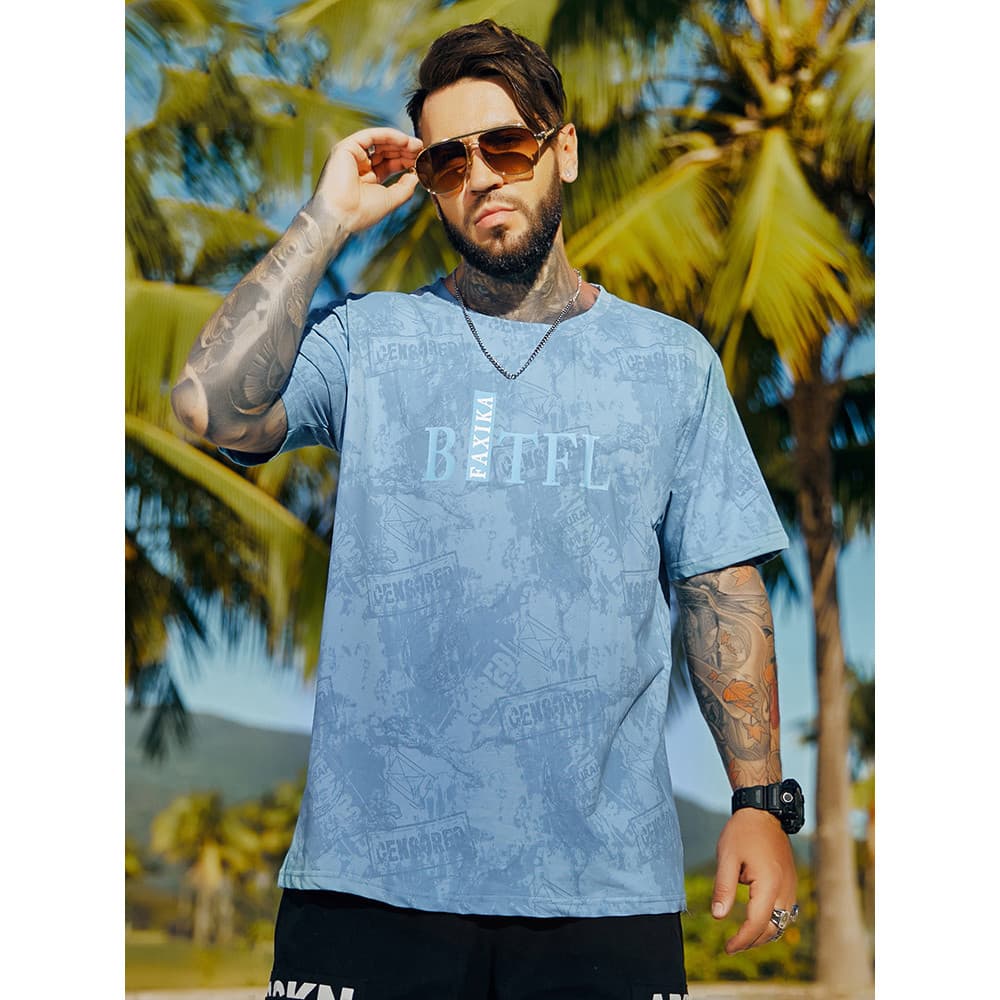 Plus size masculino verão estilo fino solto manga curta camiseta mais gordura plus size gordura mais magro olhar meia ma