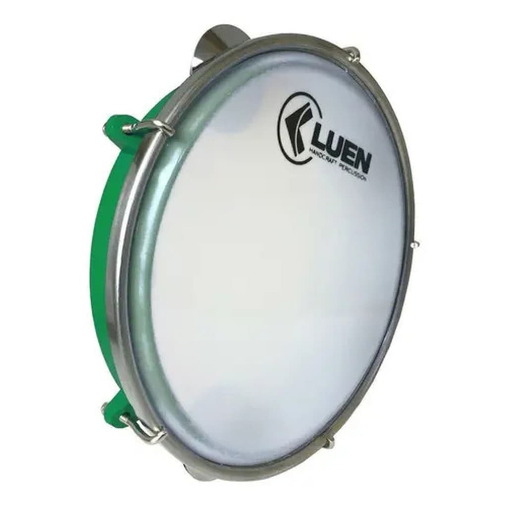 Pandeiro Profissional Junior Luen 08 Abs Verde Pele Leitosa
