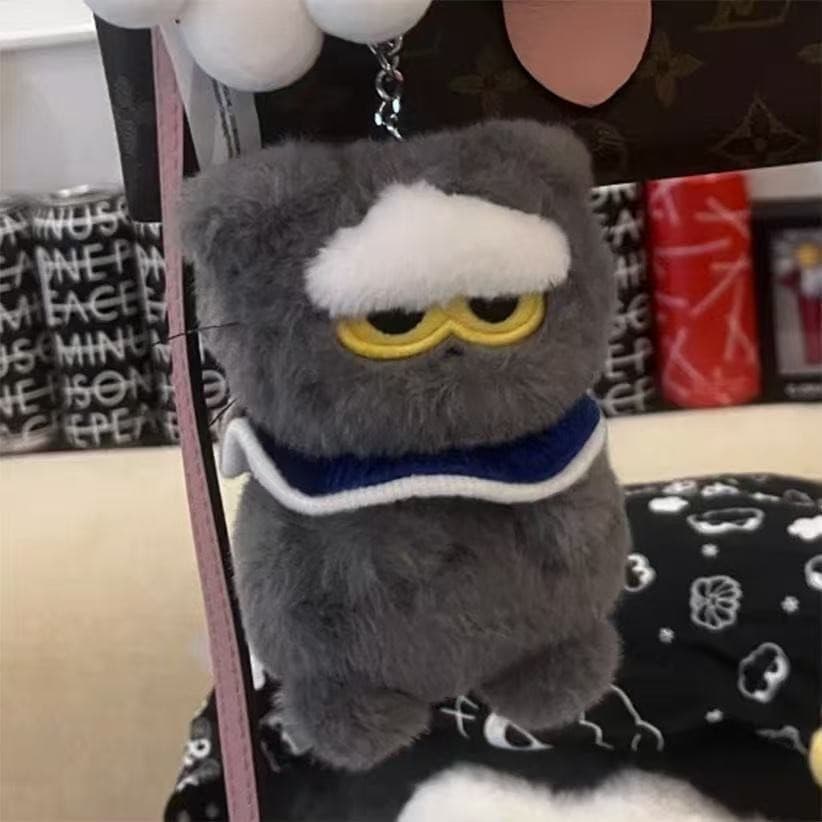 Chaveiro de pelúcia G-DRAGON ZO & FRIENDS, boneco de gato cinza ZOA GD