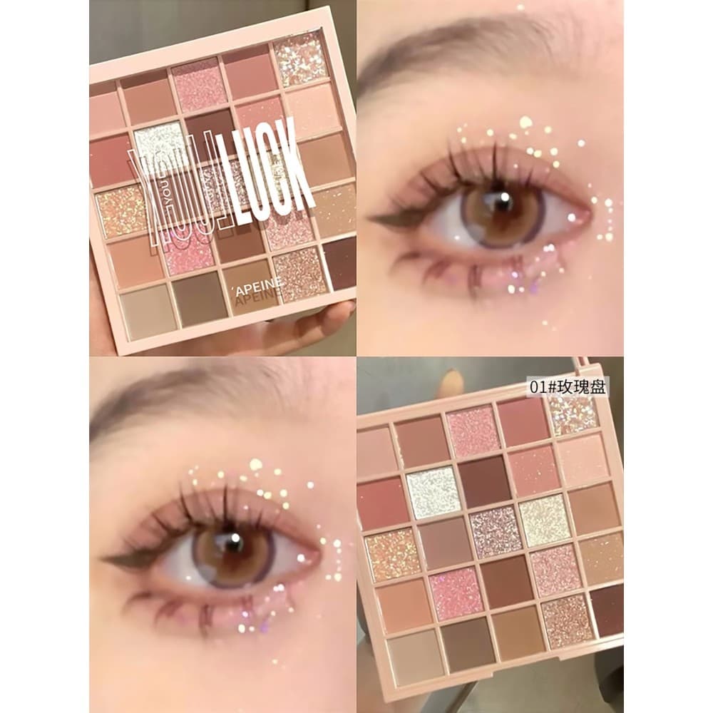 Paleta de sombras de 25 cores laranja marrom branco cor Multicolor dopamina maquiagem leve diária 2025 novo estilo rosa
