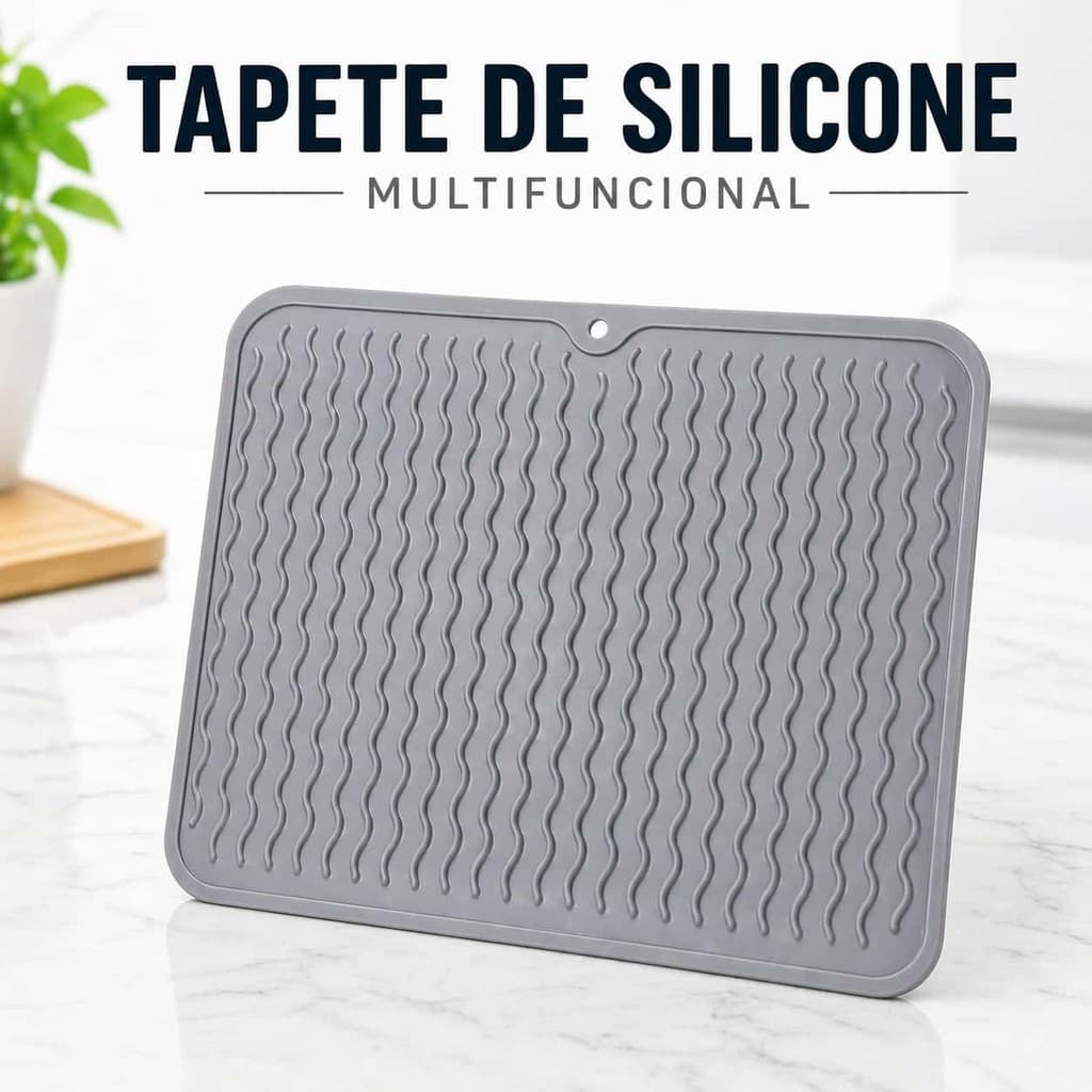 Tapete Escorredor De Silicone Descanso De Panela e Louça  Premium Pia Antitérmico Antiderrapante