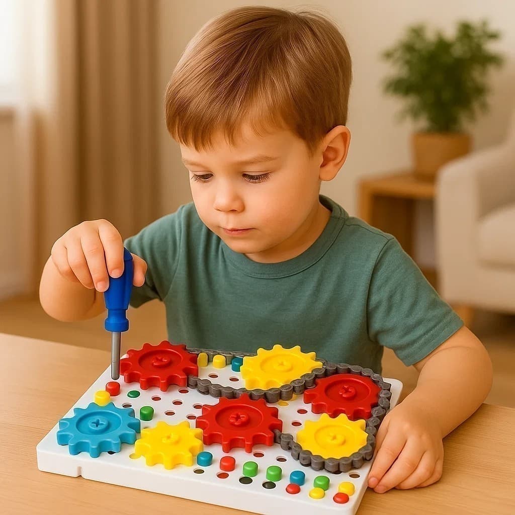 Kit Ferramenta Infantil Engrenagem Montagem Peças Brinquedo Criatividade Educativa