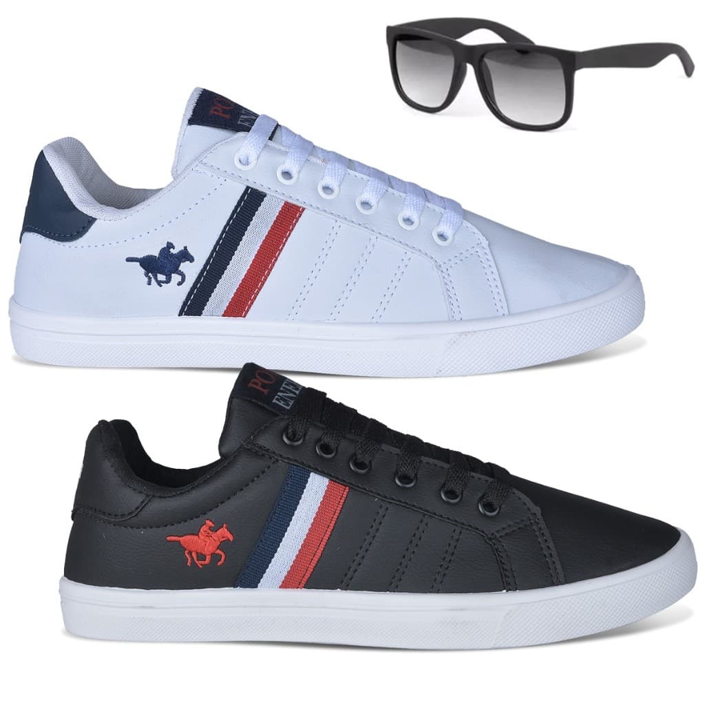 Kit 2 Sapatênis Masculino Polo Energy 3279 Tênis Esporte Original Promoção + Óculos