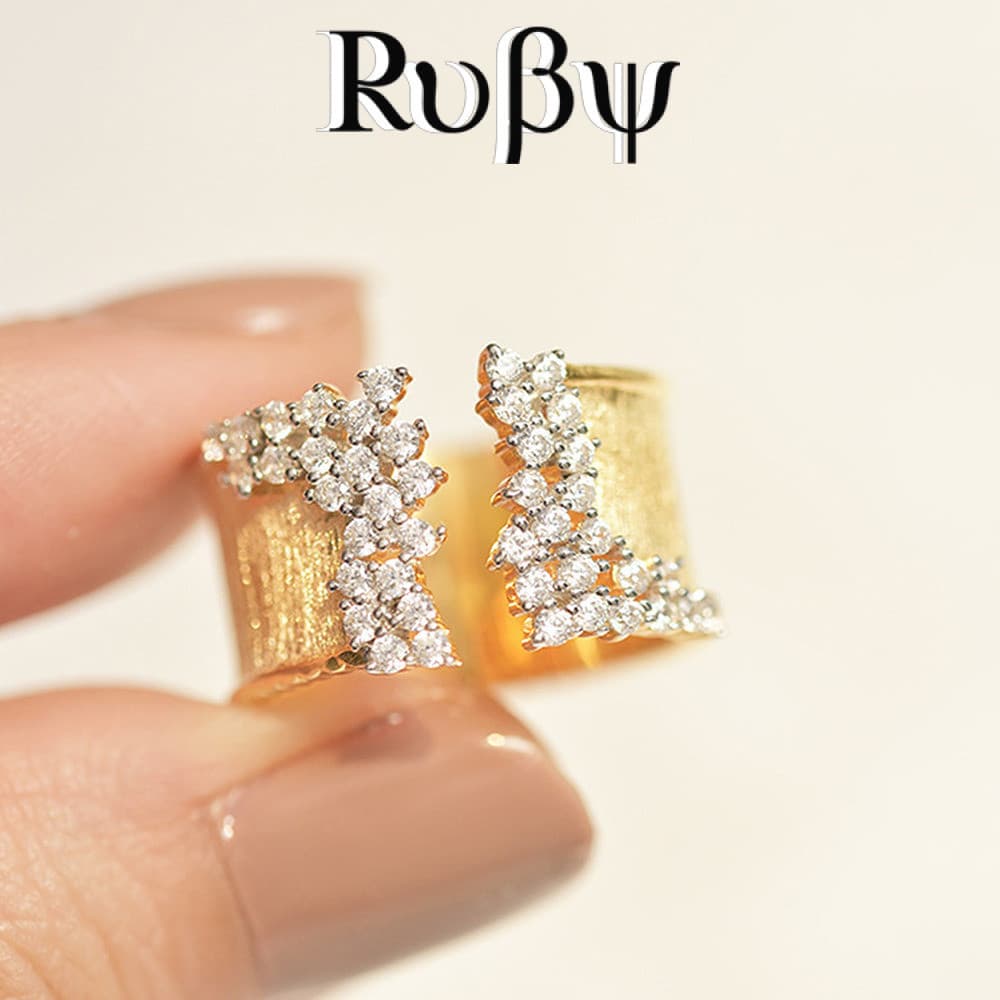 Ruby * Joias de mão de luxo Micro-incrustado zircão banhado a ouro anel unissex anel de festa de casamento
