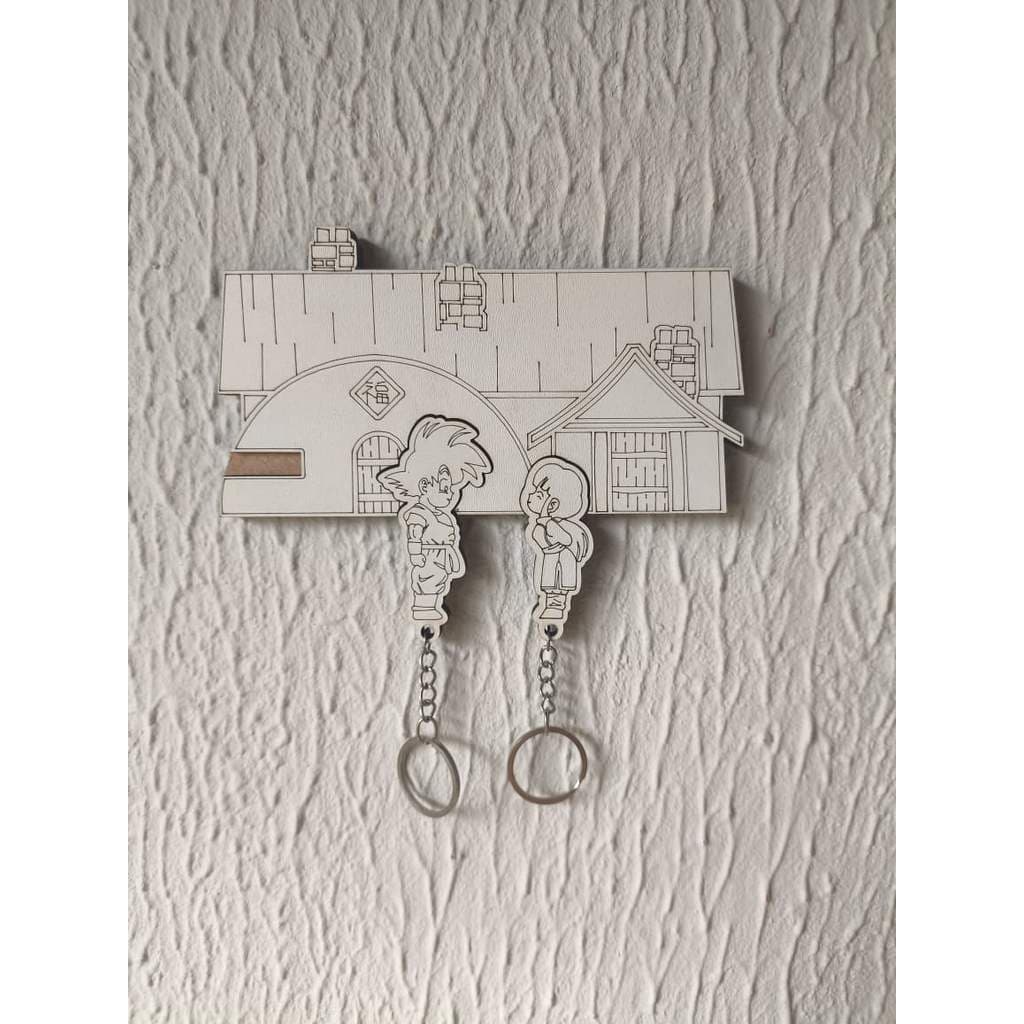 Porta Chaves MDF Casa do Goku Dragon Ball Personalizado | Suporte de Parede Decorativo Anime | Porta Chave Criativo MDF