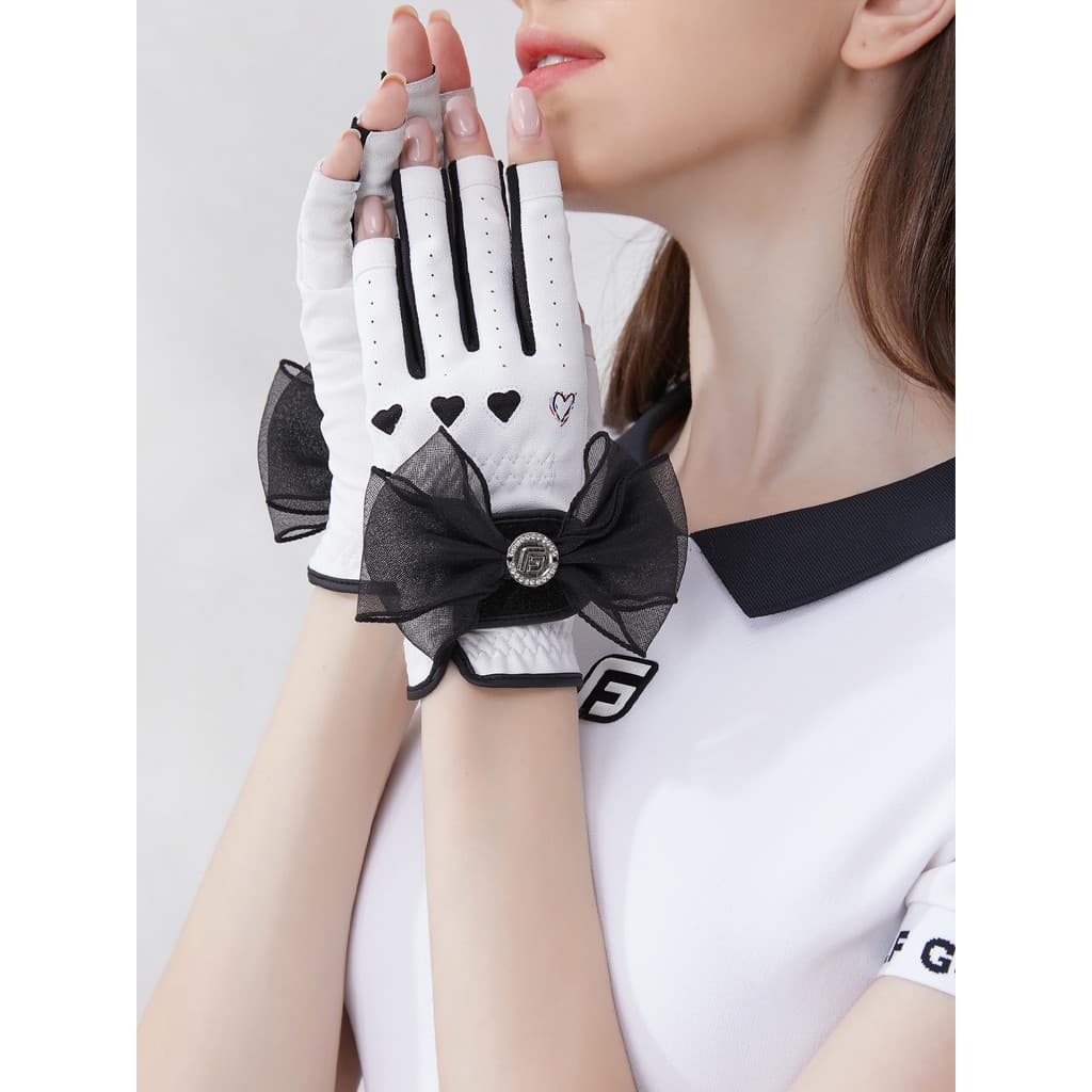 Luvas de golfe femininas mãos sem dedos verão respirável golfe feminino antiderrapante resistente ao desgaste versão cor