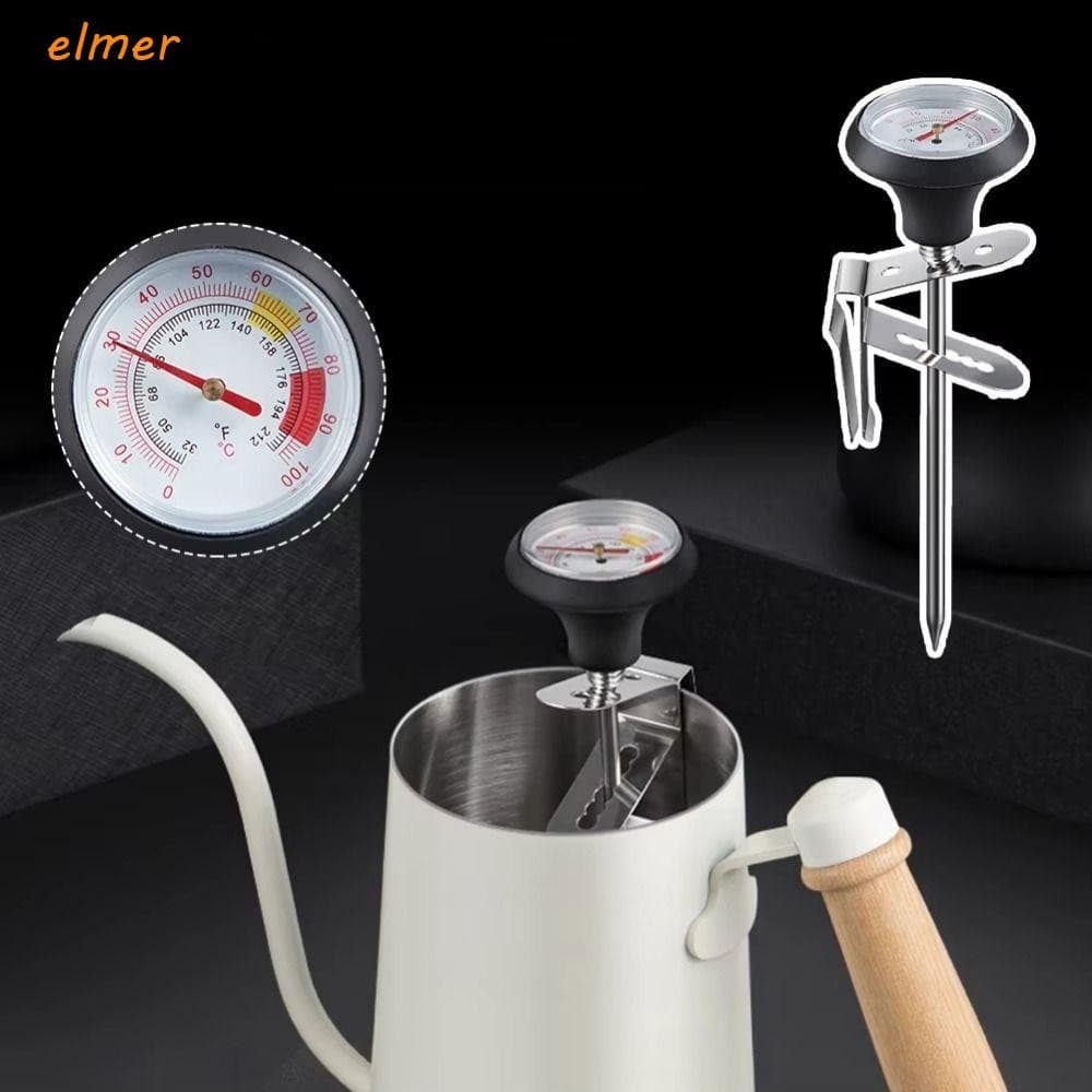Medidor De Temperatura Do Café ELMER , Termômetro De Cafeteira Com Clipe Preciso E Rápido , Silicone Anti-Escaldadura