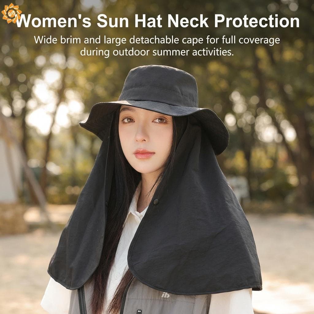 Chapéu De Sol De Aba Larga Com Proteção UV – Pesca Leve E Ajustável Para Mulheres