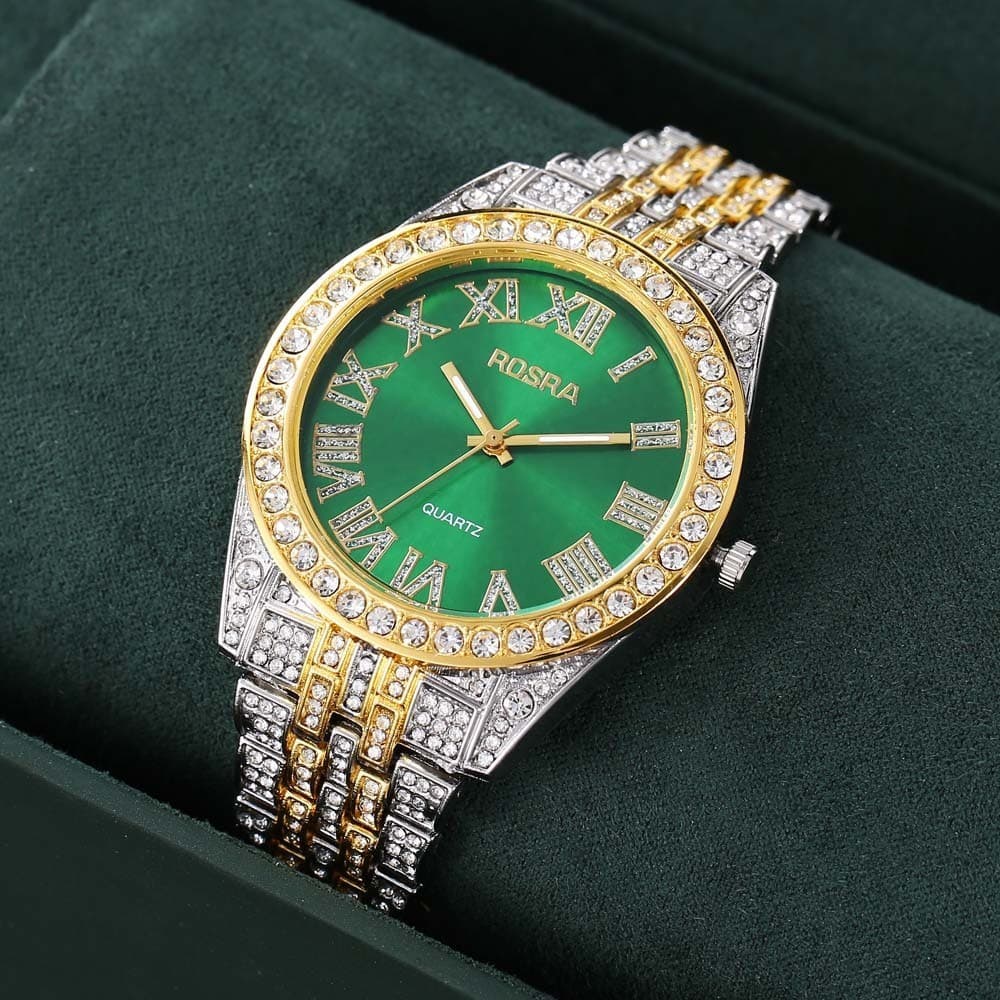Relógio De Luxo Masculino De Rhinestone Exude Estilo Intemporal
