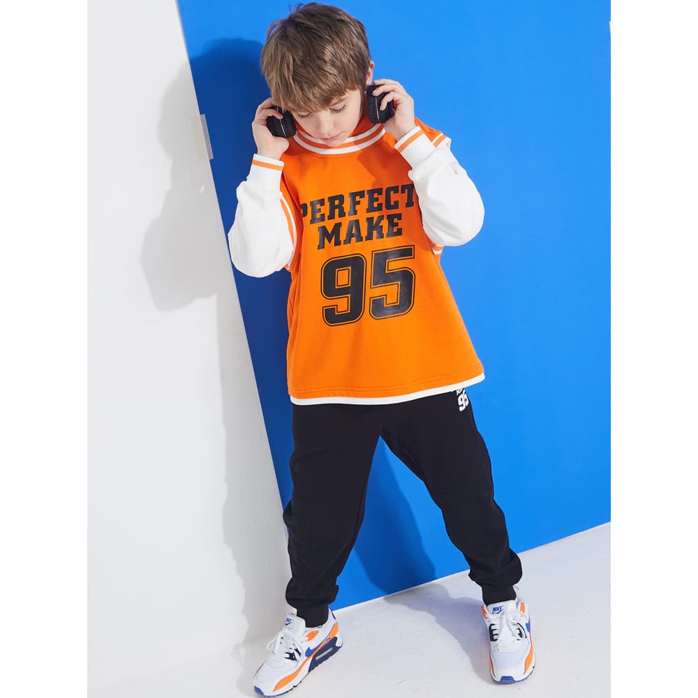 Hoo meninos terno esportivo médio grande camisa infantil com capuz conjunto de 2 peças moletom infantil calças meninos e