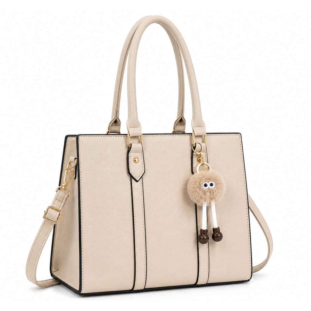 Bolsa Feminina Luxo Grande Com Chaveiro De Couro PU Elegante Alça Transversal Estruturada XQ2220#
