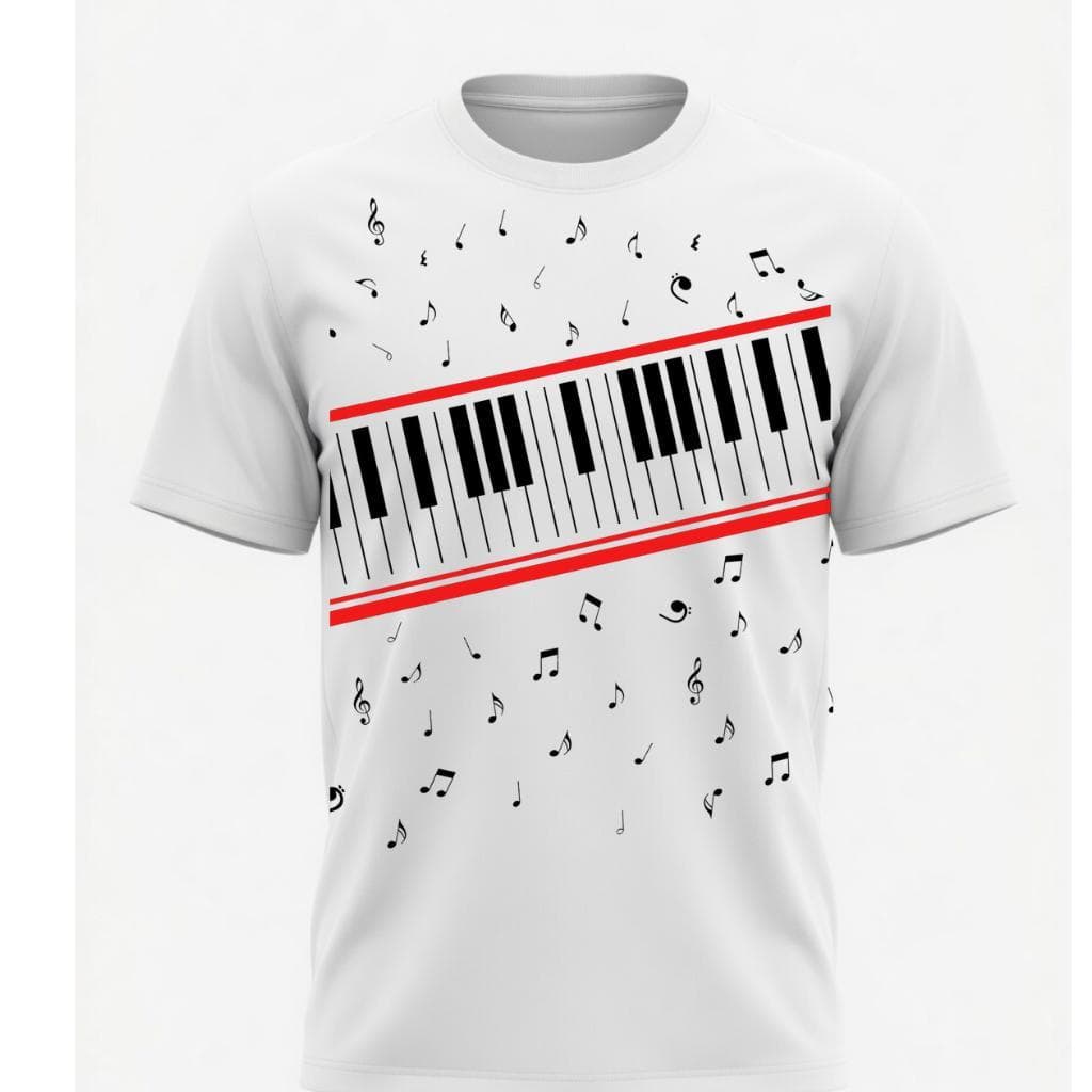 Camiseta Michael Piano Minimalista Musical Estilo Moderno Unissex Premium