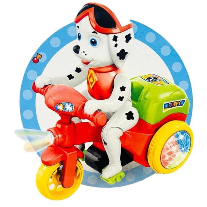 Cachorro Musical Infantil Com Moto Empina Com Luzes 3D e Gira 360°