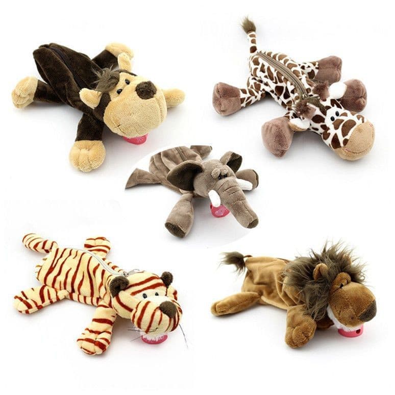 Criatividade Saco De Lápis De Pelúcia Para Animais De Grande Capacidade Papelaria Menina Masculina Multifuncional Cosmét