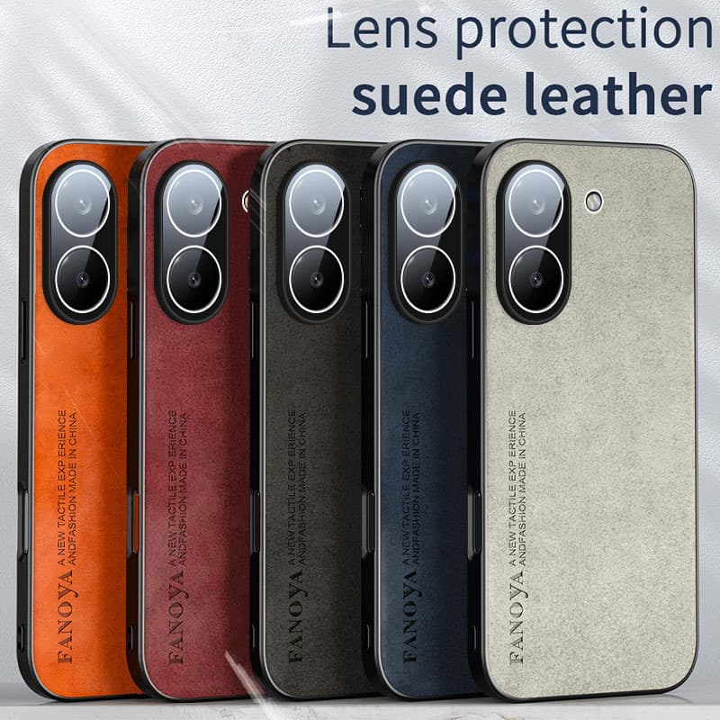 Capa De Telefone De Couro De Camurça Para Xiaomi Poco X8 Pro Max Com Proteção De Lente Antiderrapante À Prova De Choque