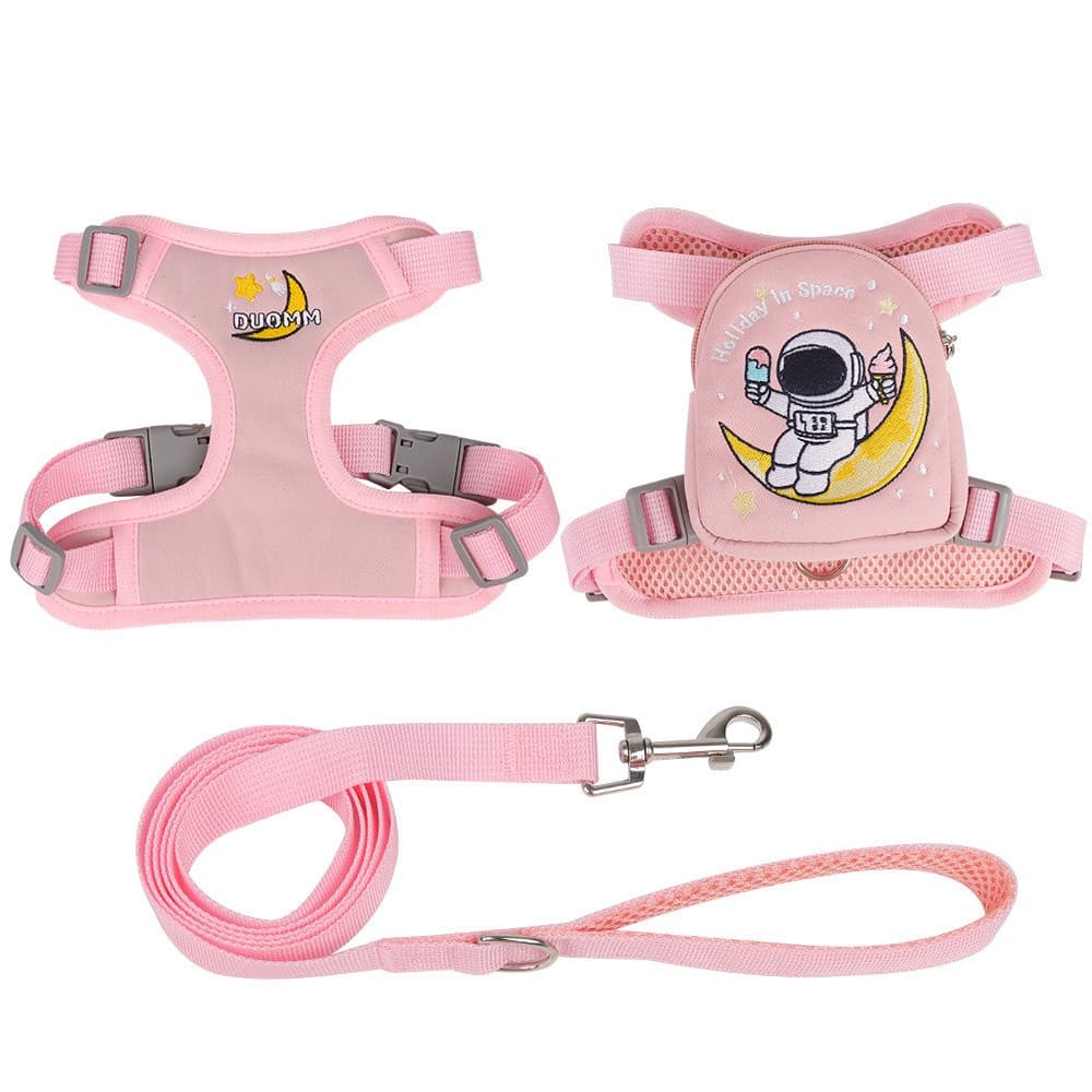 Arnês Para Cães Com Mochila , Gatos , Colete , Coleira Animais De Estimação , Bolsa De Lanches Viagem Ao Ar Livre