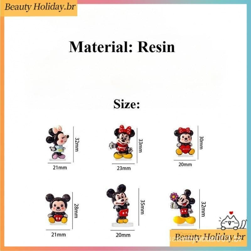 8 Pçs Mini Minnie Mickey Anime Acessórios Do Carro Console Central Estatueta Decoração Interior Bonito Ornamento Automóv