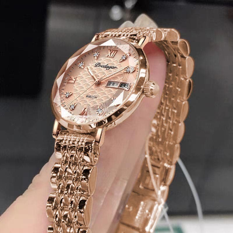 Poedagar Luminous Women's Watch Calendário Estudantil Relógio De Quartzo Ultra Fino