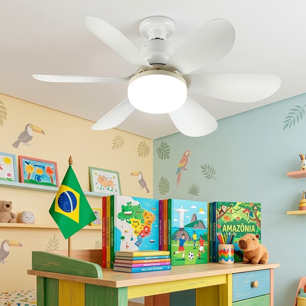 Lâmpada Ventilador E27 De Teto E Parede Controle Remoto Inteligente 3 Níveis De Vento Luz Dimerizável Alta Potência