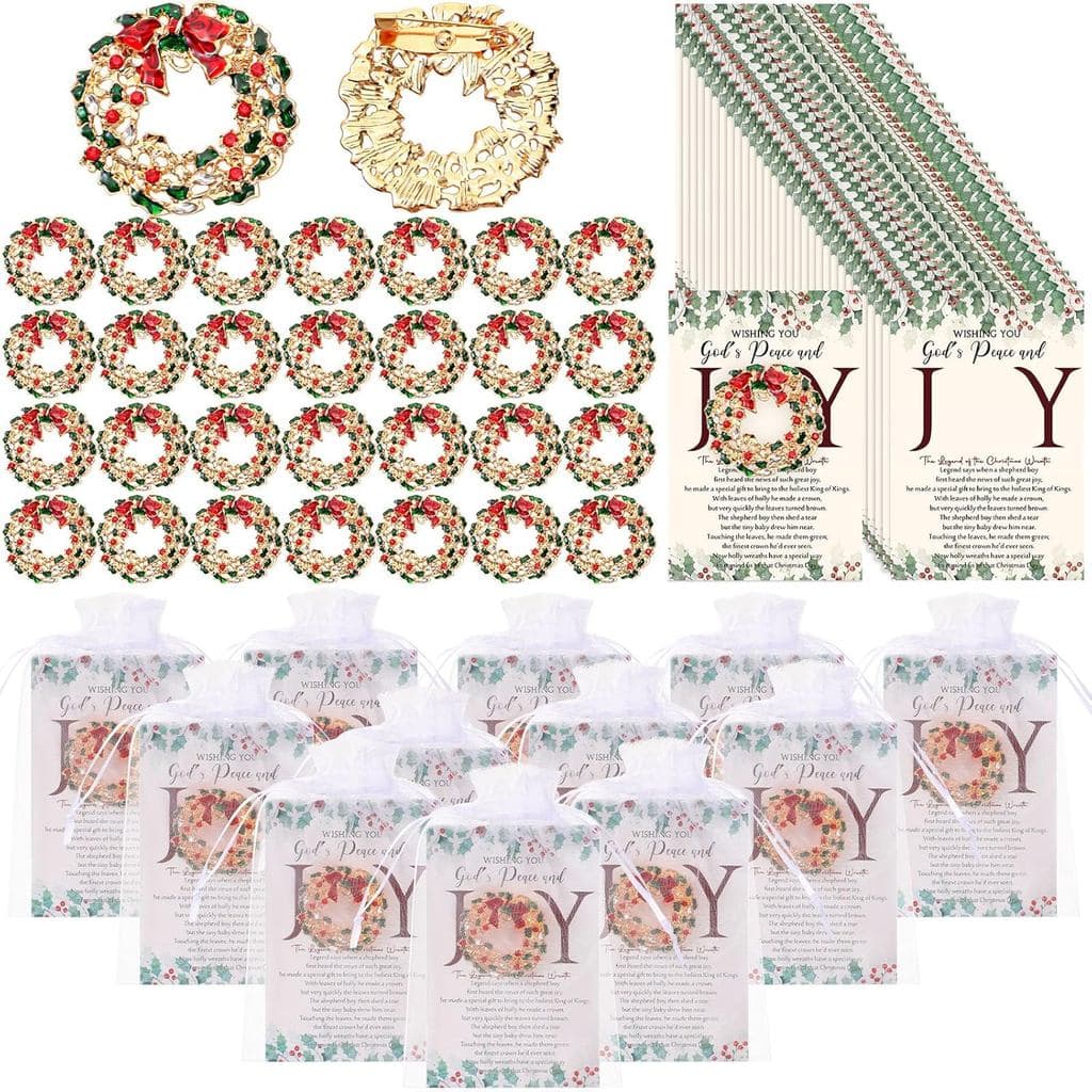 Loetere 15 Conjuntos de Broches de Natal para Mulheres, Presentes para a Semana da Bíblia, Broche Redondo em Forma de Gu
