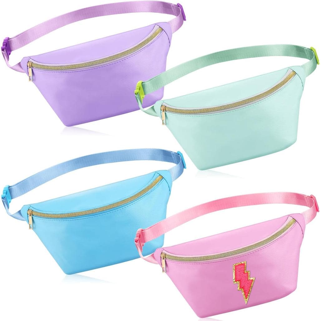 Hillban 4 Peças de Pochetes Transversais Estilo Preppy, Bolsas de Cintura Resistentes à Água, Pochete Clássica com Alça