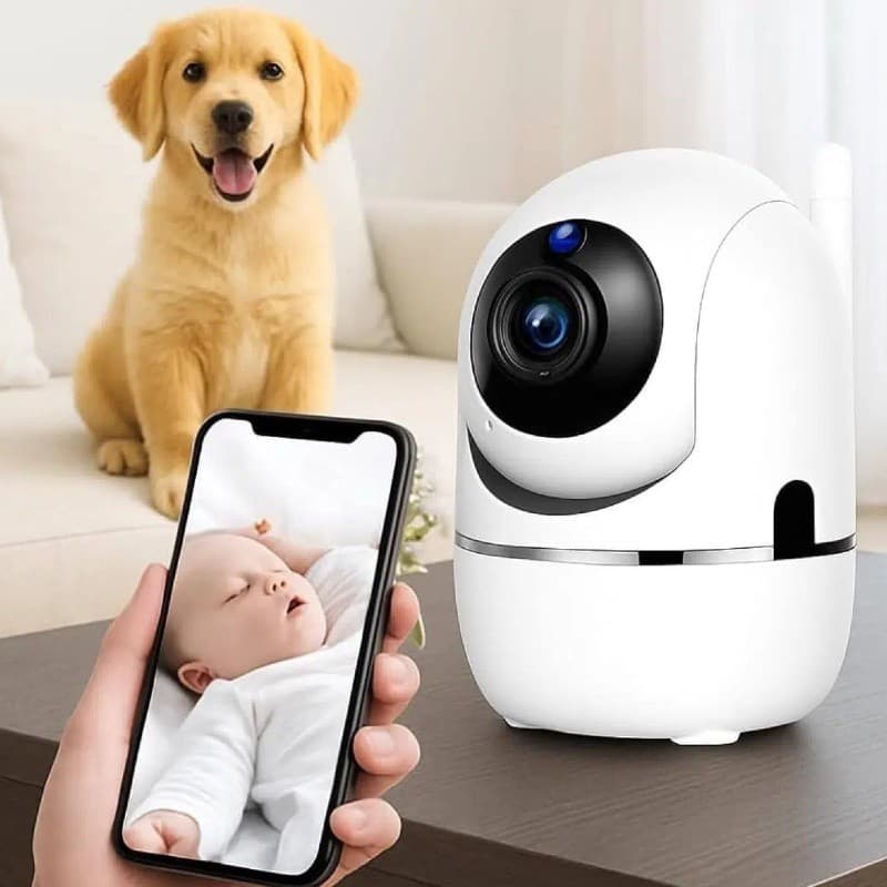 Câmera wi-fi Sem Fio HD 360 Babá Eletrônica Segurança ptz com microfone e áudio conecta celular - Bivolt