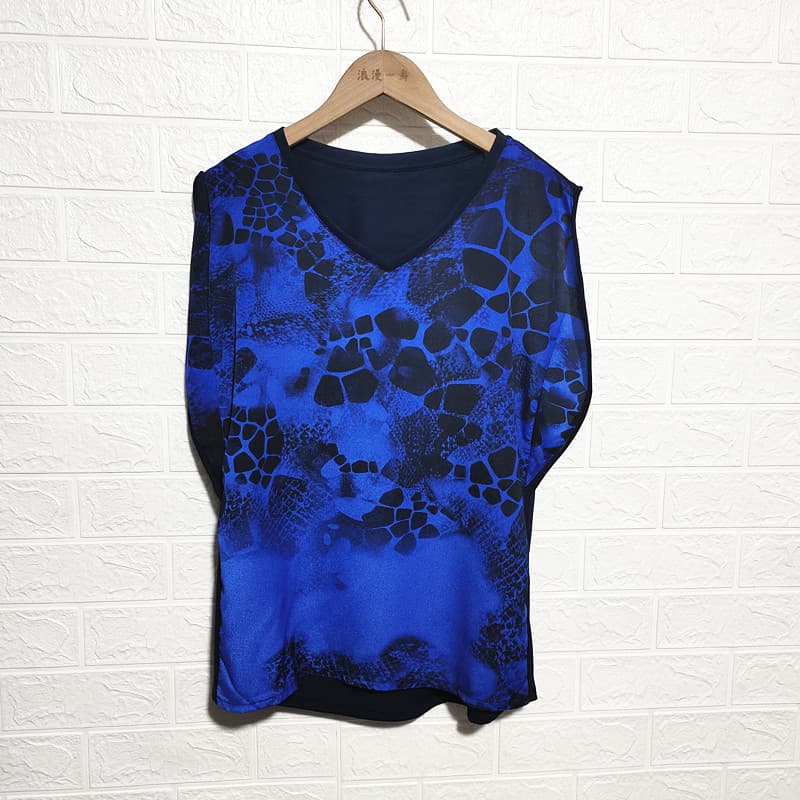 MUJEW verão legal moda colete camisa pequena com mangas de borda fungo redução de idade versão coreana comércio exterior