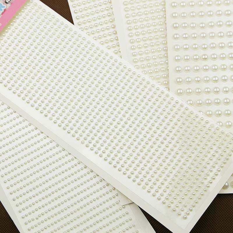 Crianças DIY artesanal pasta de diamante branco vermelho colorido pérola adesivos de unhas acrílico decoração desempenho
