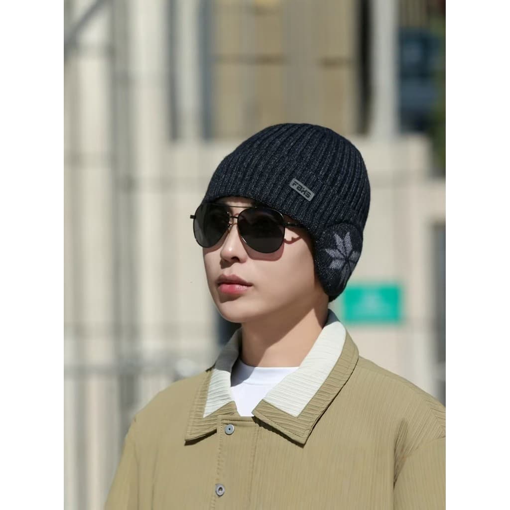 Chapéu masculino forro de lã de inverno à prova de frio chapéu de algodão engrossado mantendo quente inverno ciclismo pr