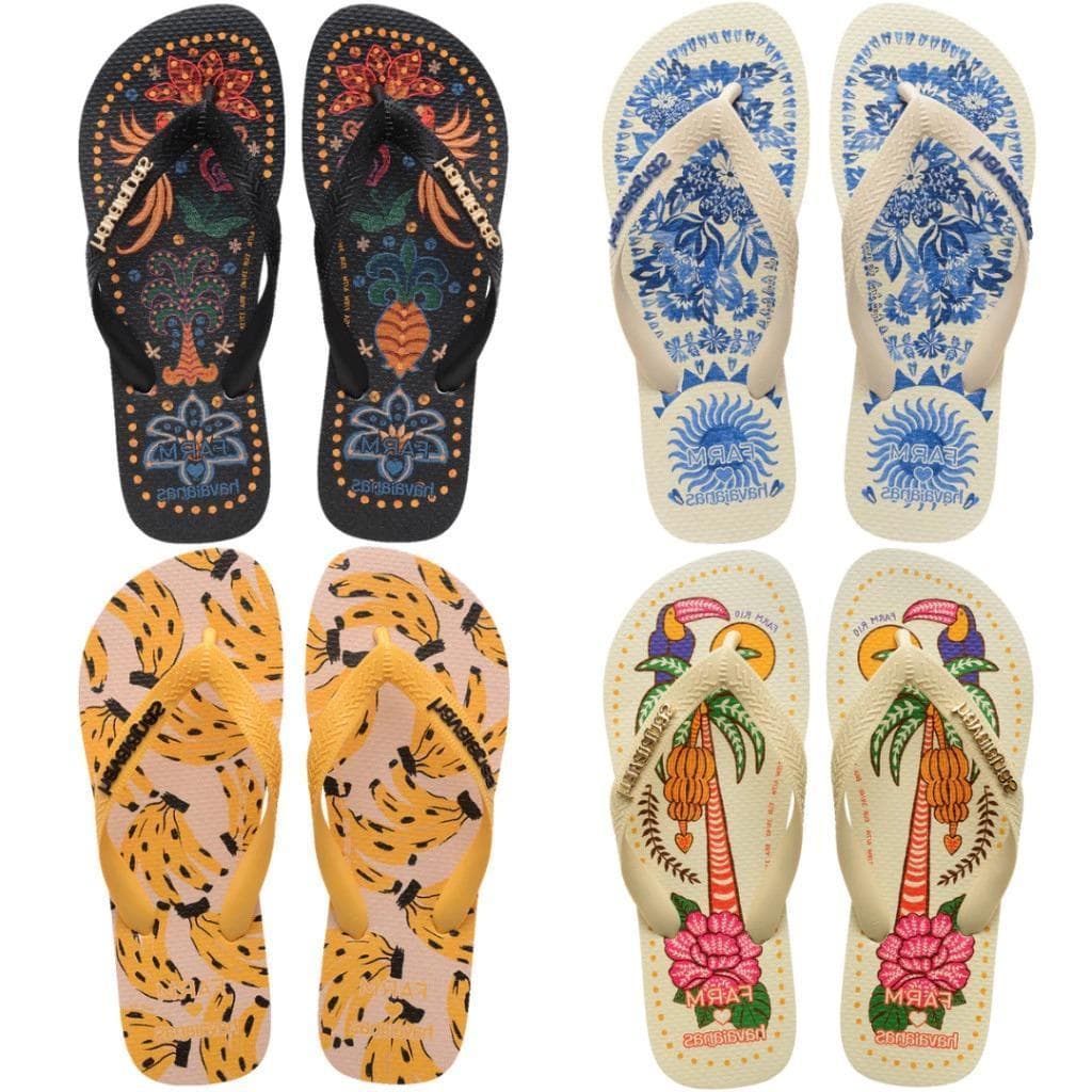 Sandália Kit 2 Rasteirinha Feminina Floral Leve Confortável Top Vendas Promoção PN