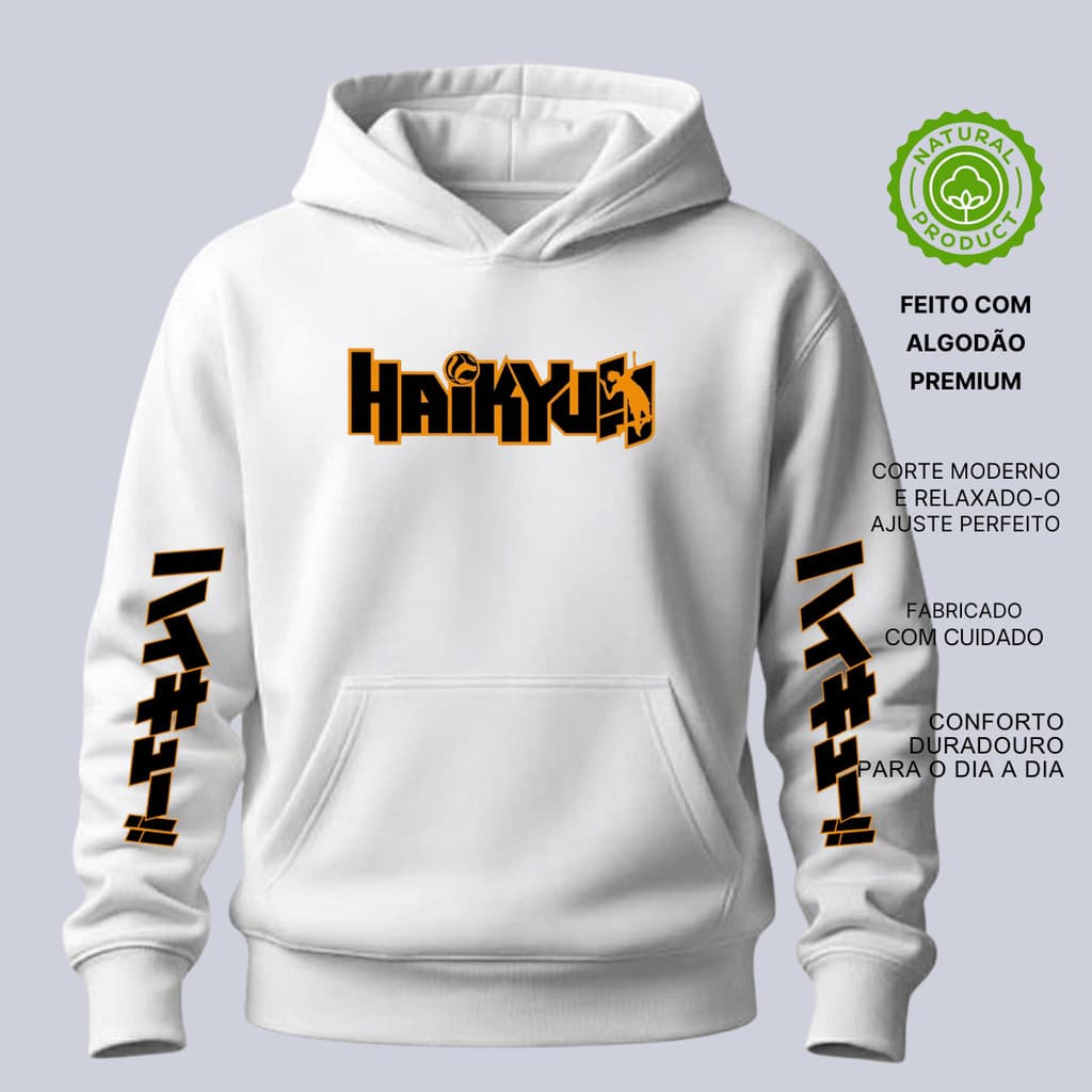 Moletom Canguru Anime Haikyuu Blusa De Frio Inverno Unissex