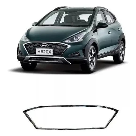 Friso Cromado Grade Central  Hyundai Hb20 Cross 2020 2021