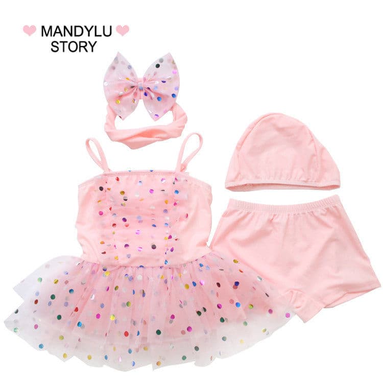 Crianças maiô menina dividir doce vestido de princesa estilo ocidental um ano de idade dois anos de idade Boxer menina b